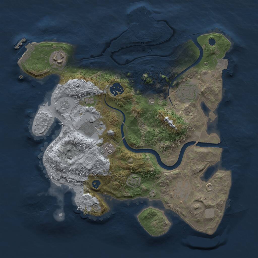 Rust Map: Procedural Map, Size: 3000, Seed: 82685, 12 Monuments