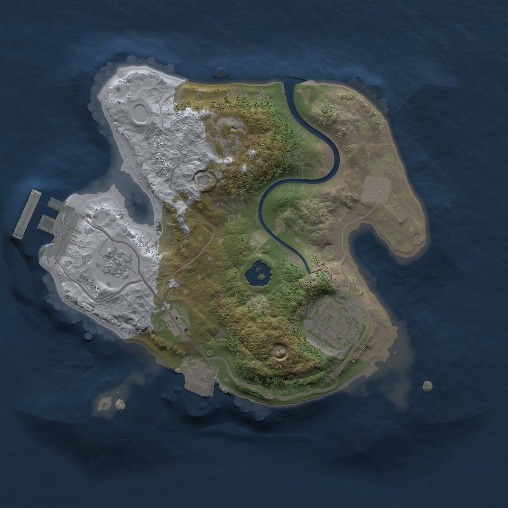 Rust Map: Procedural Map, Size: 2000, Seed: 518804520, 4 Monuments