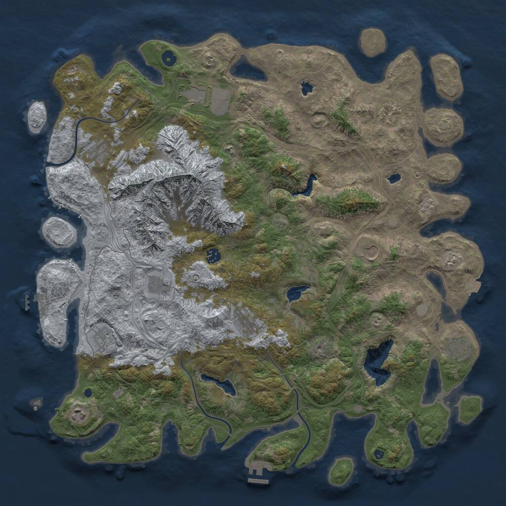 Rust Map: Procedural Map, Size: 5000, Seed: 459885, 17 Monuments