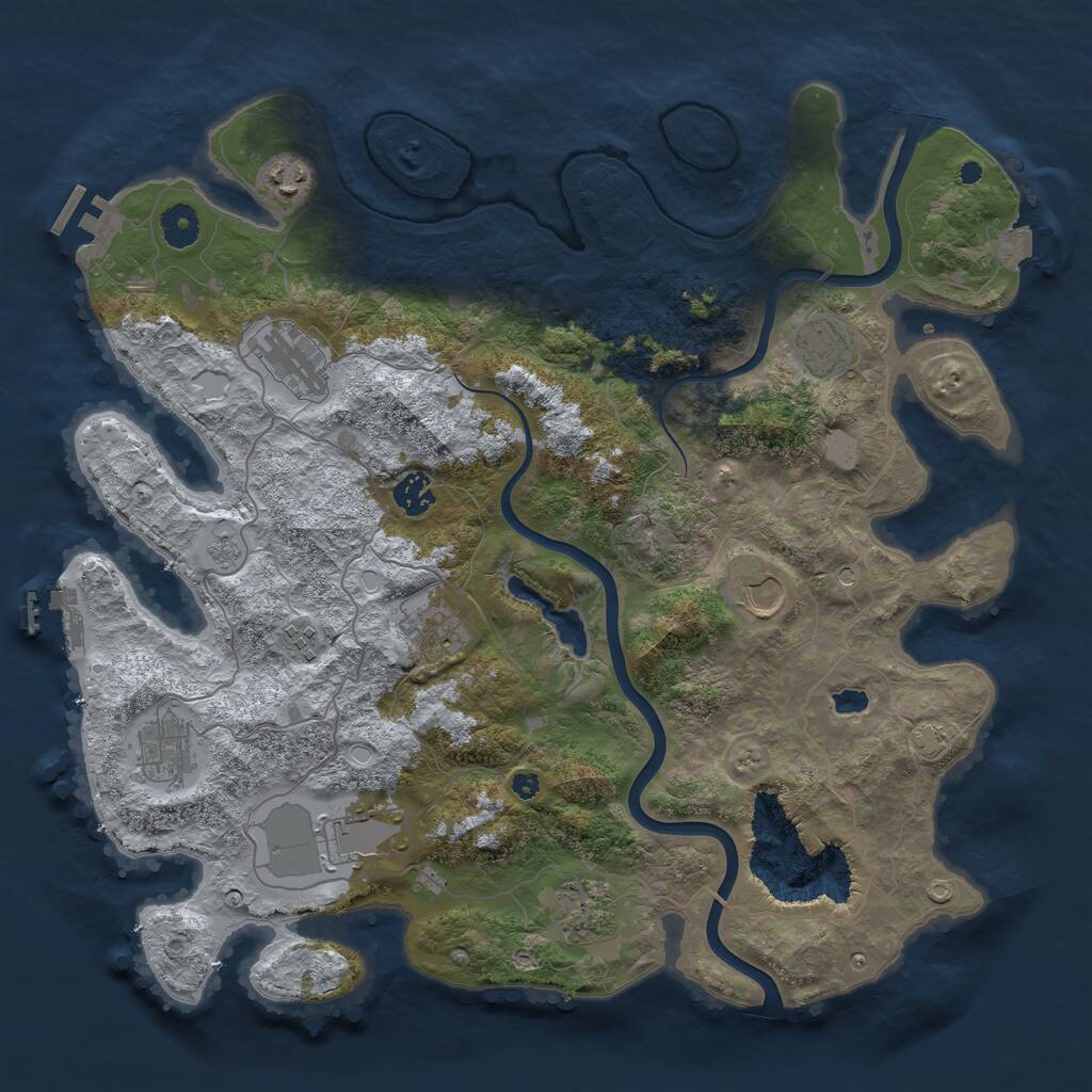 Rust Map: Procedural Map, Size: 4000, Seed: 994638316, 16 Monuments