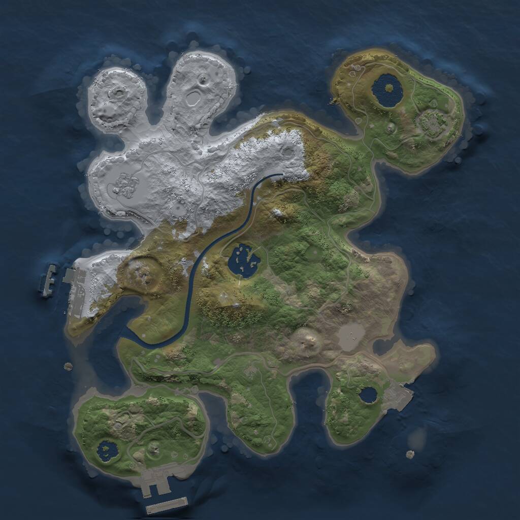 Rust Map: Procedural Map, Size: 2500, Seed: 1602526683, 6 Monuments