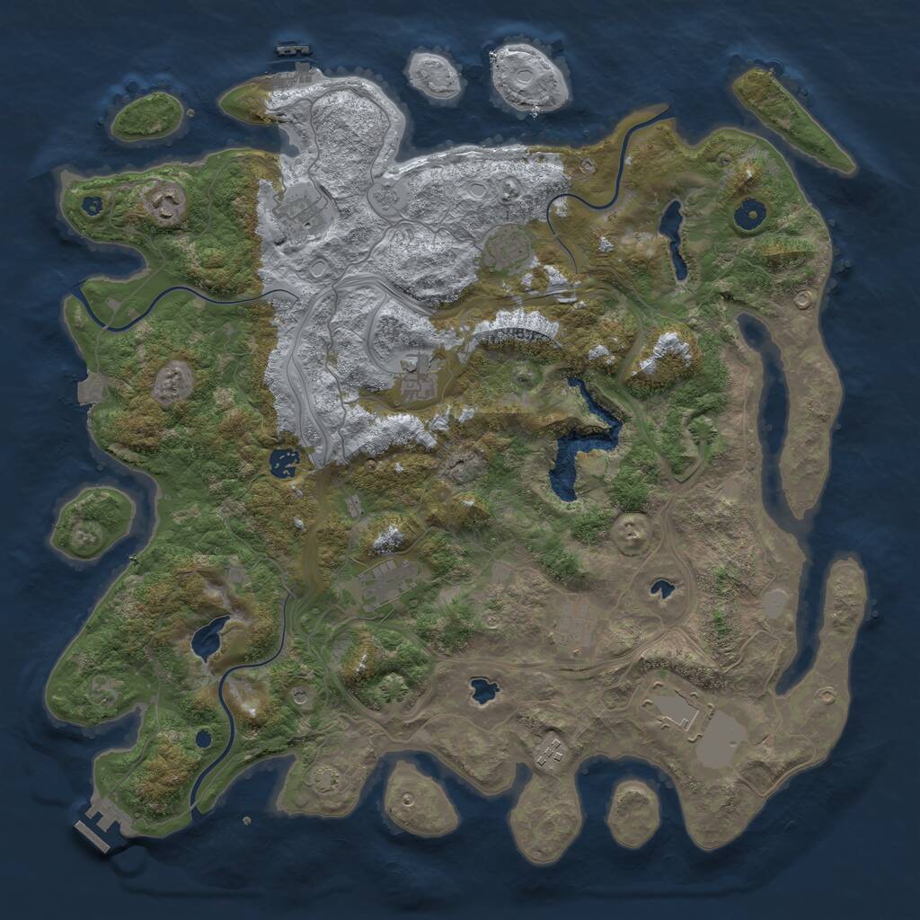 Rust Map: Procedural Map, Size: 4500, Seed: 236956465, 15 Monuments