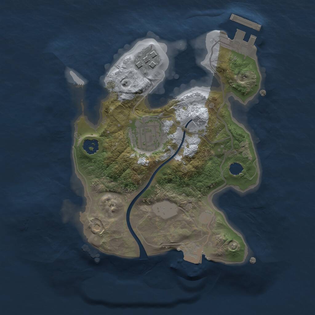 Rust Map: Procedural Map, Size: 2000, Seed: 1099, 4 Monuments