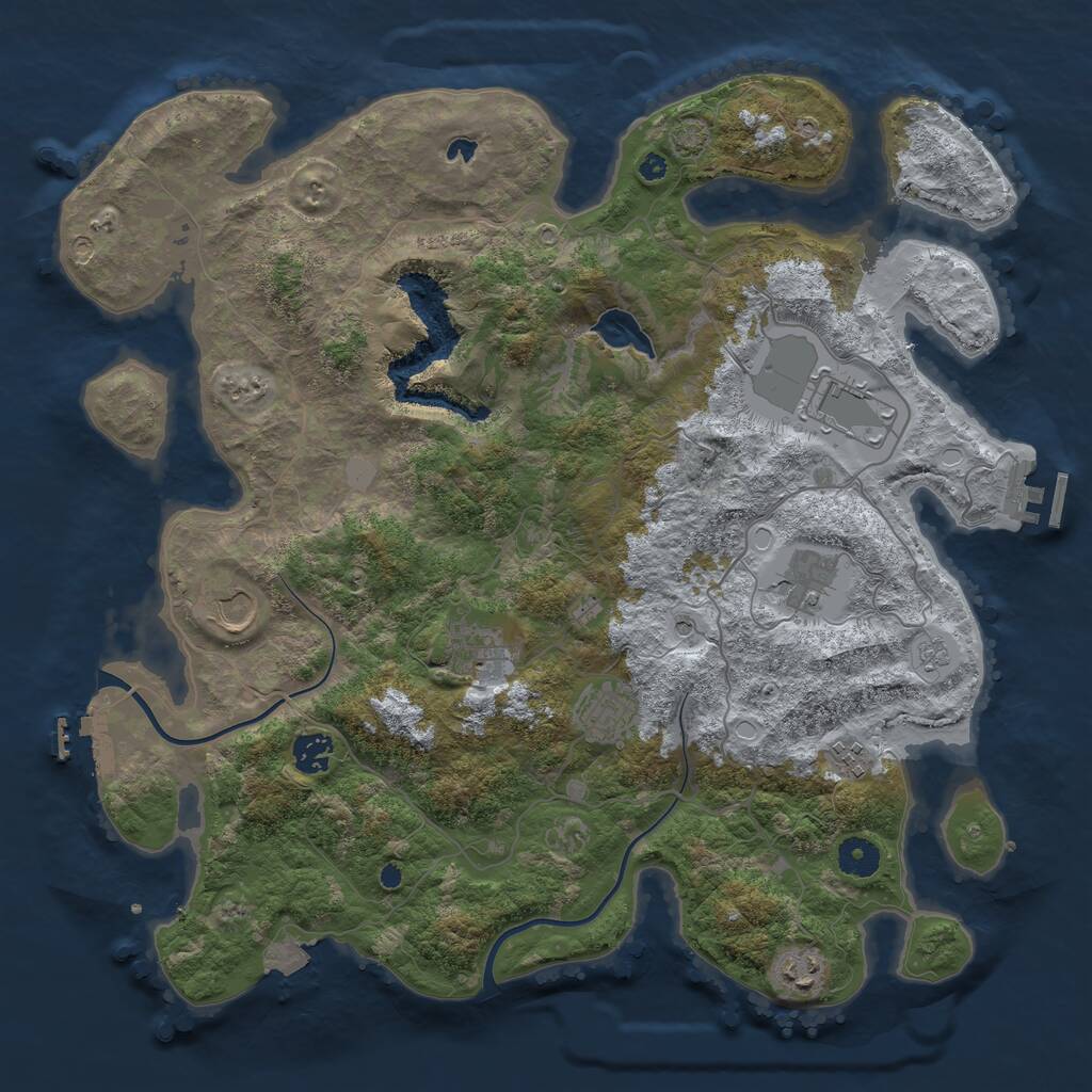 Rust Map: Procedural Map, Size: 4000, Seed: 49984, 14 Monuments
