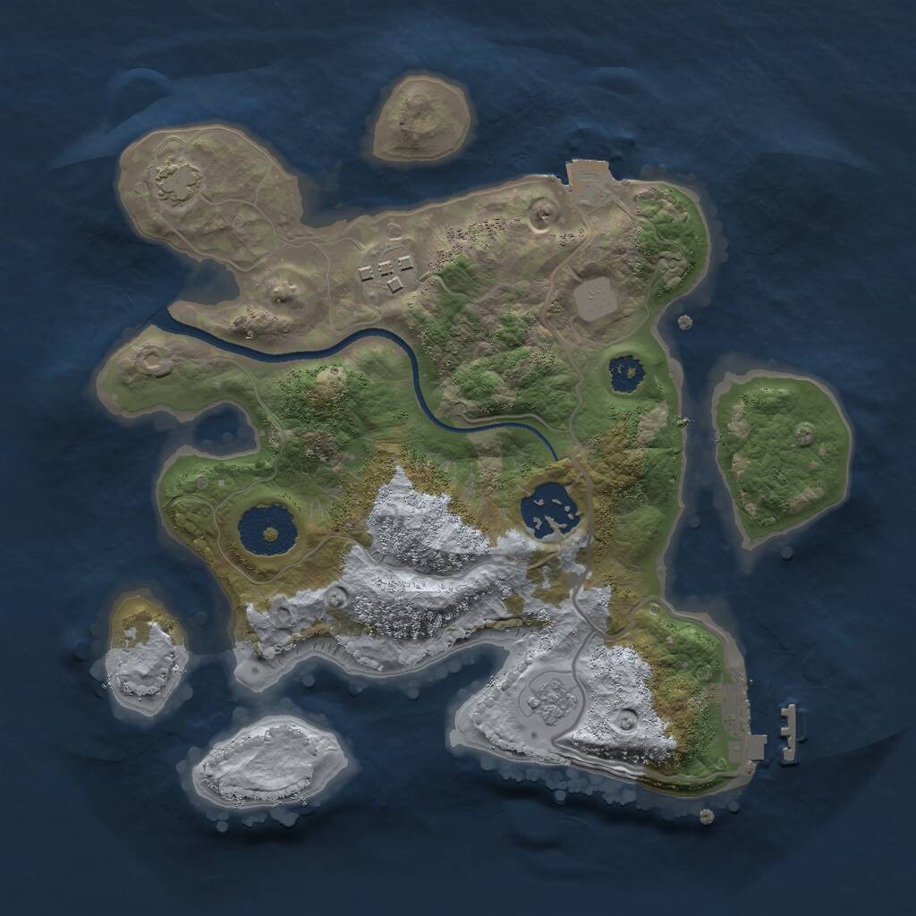 Rust Map: Procedural Map, Size: 2500, Seed: 167699, 6 Monuments
