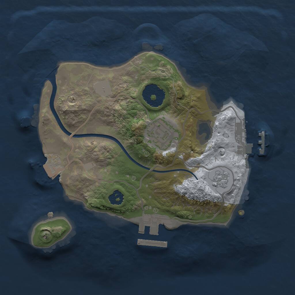 Rust Map: Procedural Map, Size: 2000, Seed: 287462334, 5 Monuments