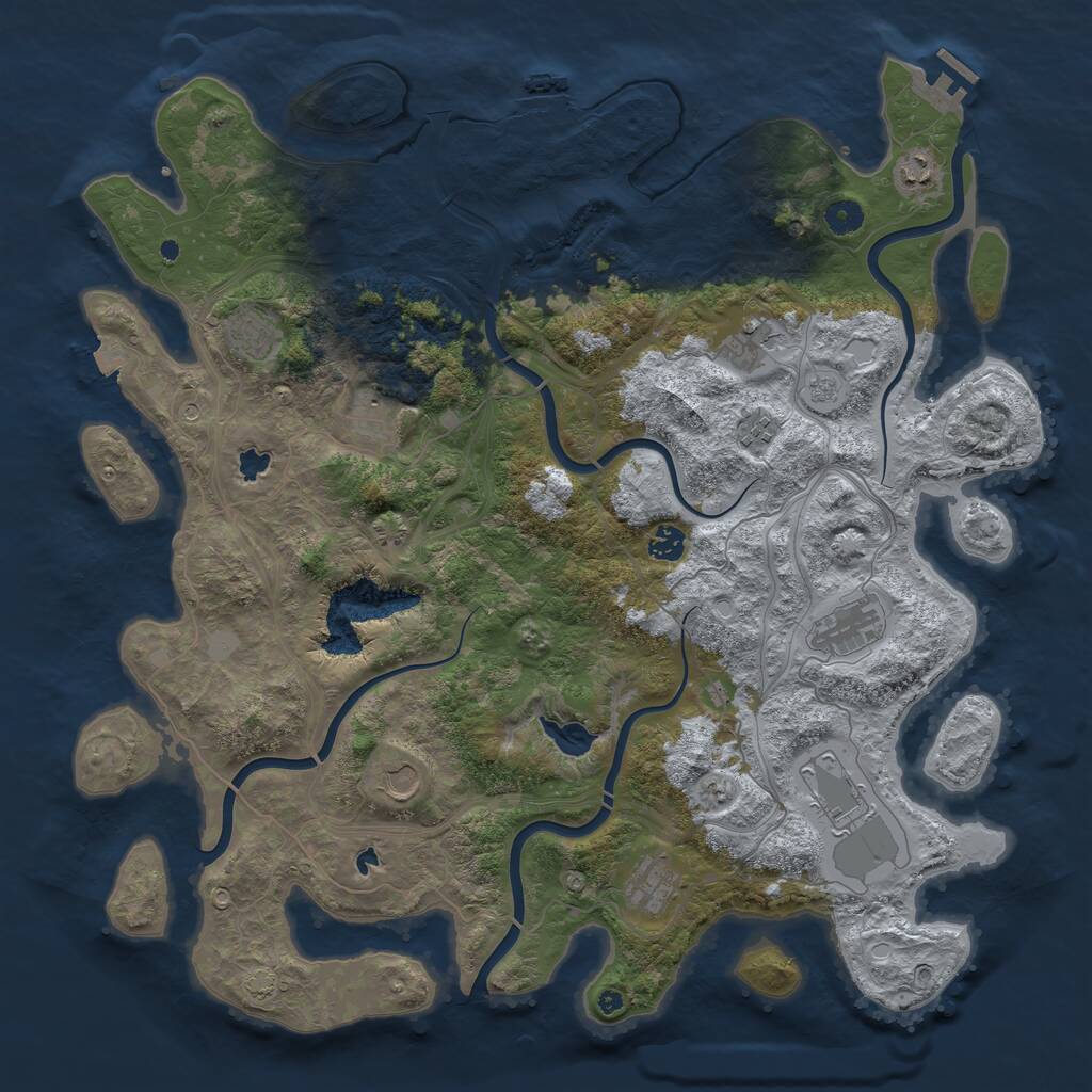 Rust Map: Procedural Map, Size: 4550, Seed: 79352406, 16 Monuments