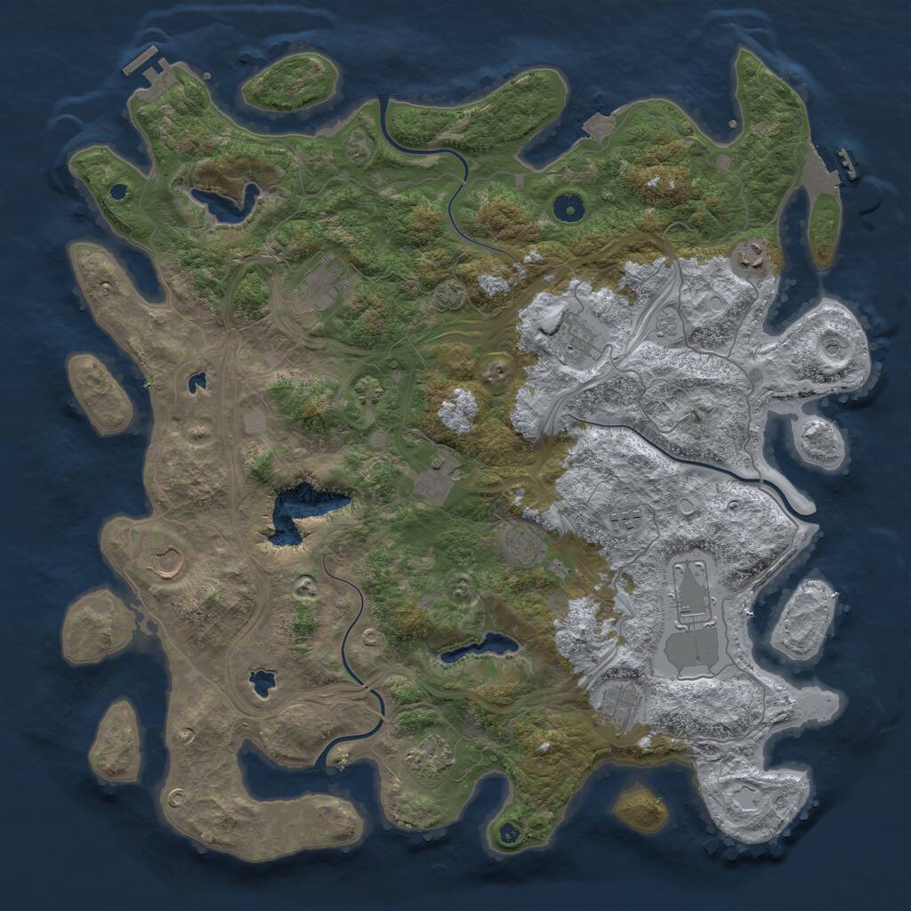 Rust Map: Procedural Map, Size: 4550, Seed: 79352406, 16 Monuments