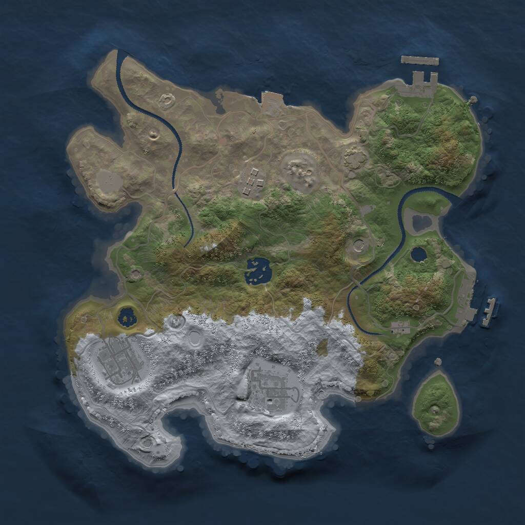 Rust Map: Procedural Map, Size: 2800, Seed: 545, 9 Monuments