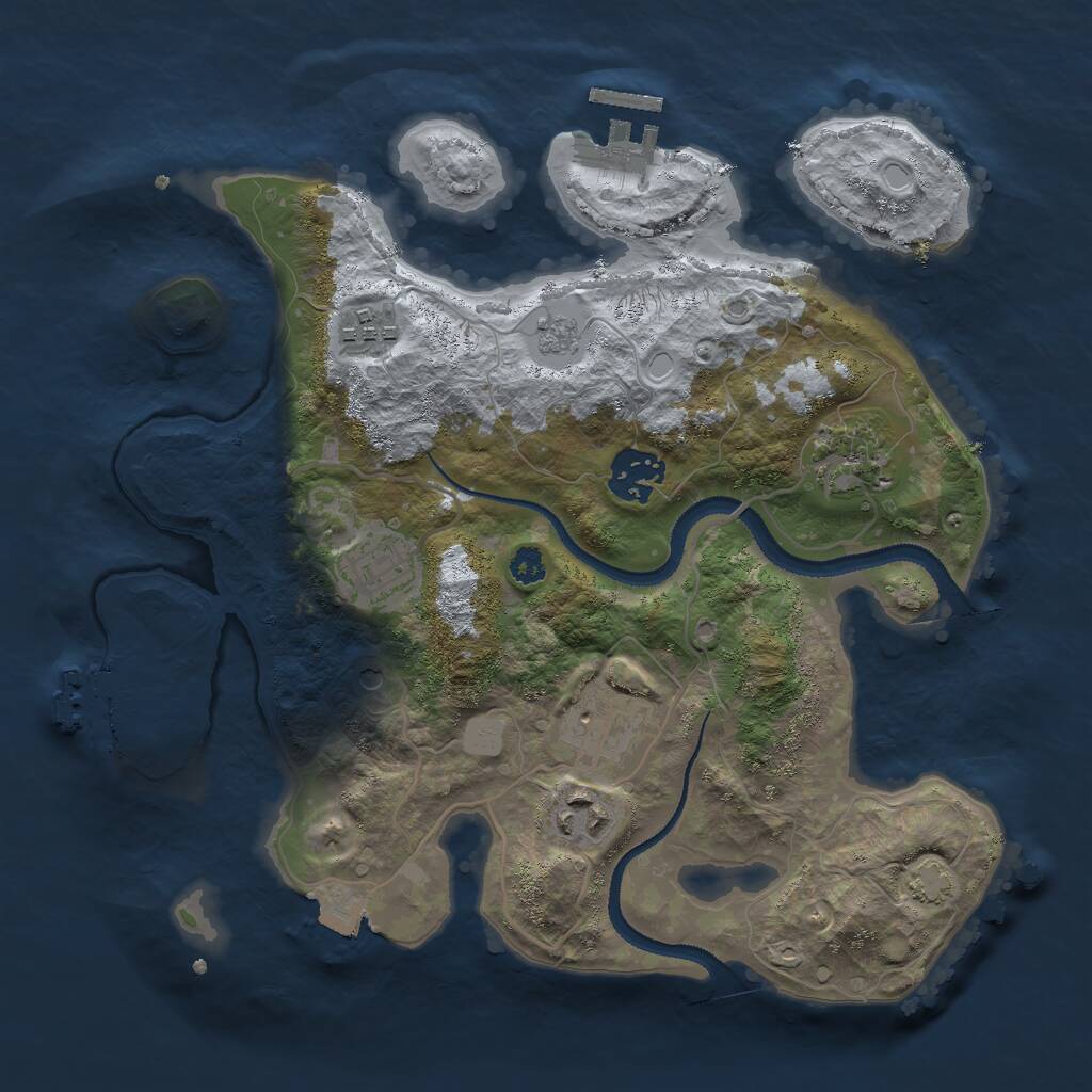 Rust Map: Procedural Map, Size: 3000, Seed: 1484852967, 12 Monuments