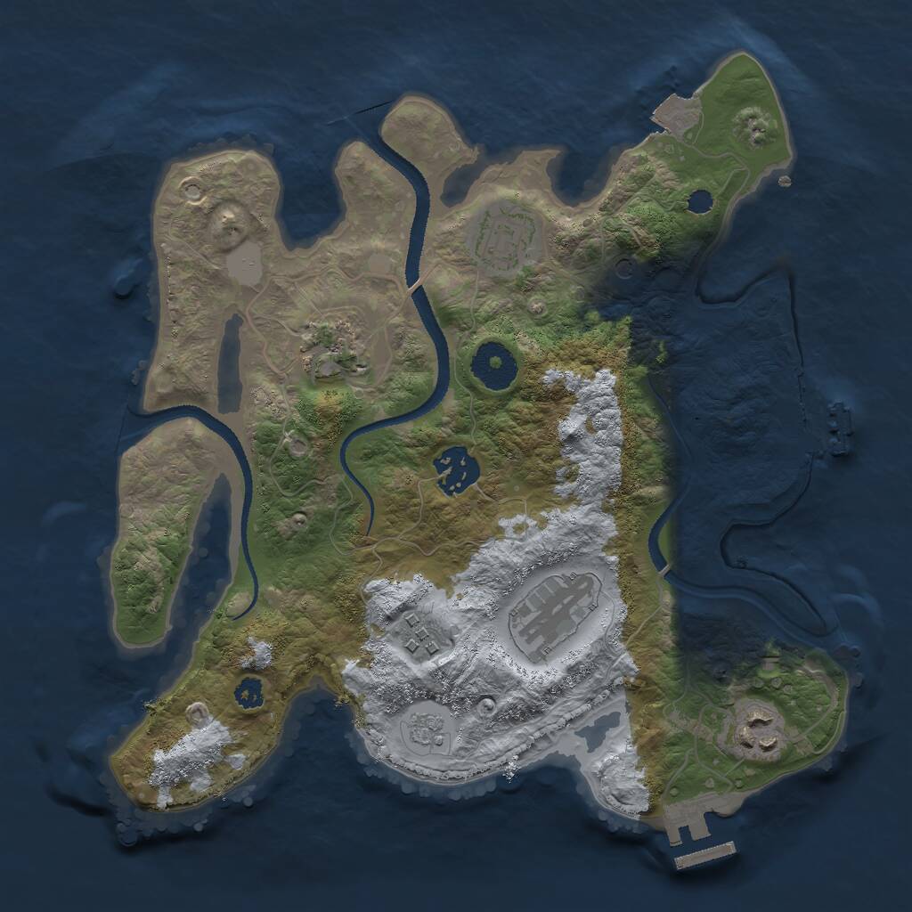 Rust Map: Procedural Map, Size: 3000, Seed: 1254351694, 11 Monuments