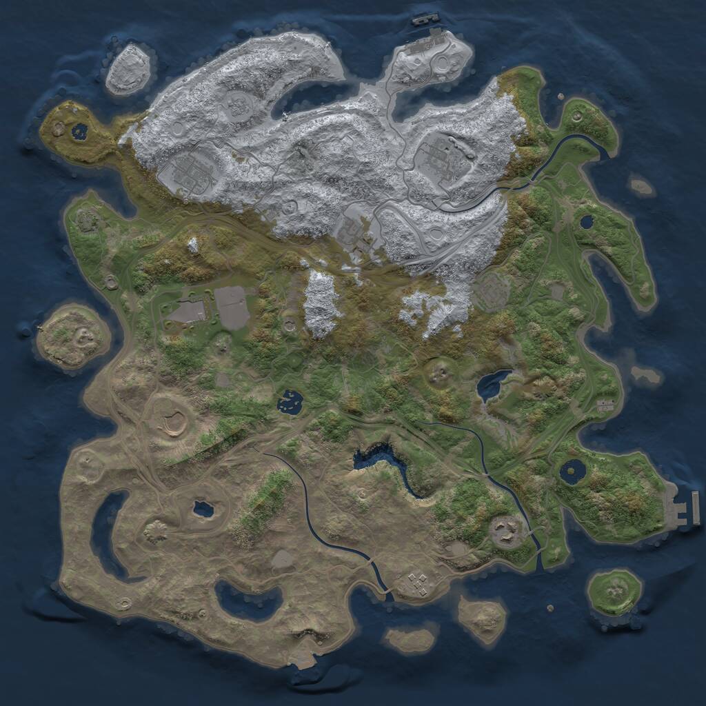 Rust Map: Procedural Map, Size: 4250, Seed: 445476342, 15 Monuments