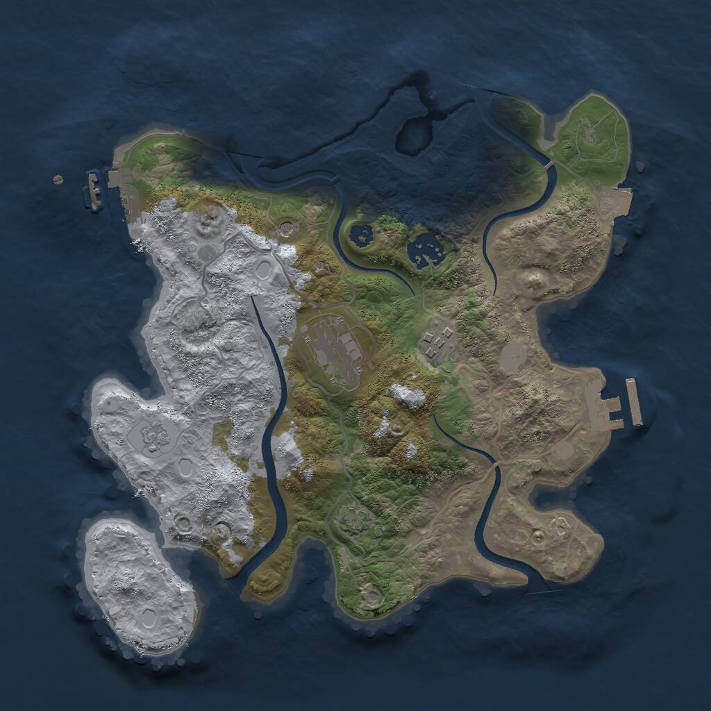 Rust Map: Procedural Map, Size: 3000, Seed: 1813946859, 9 Monuments