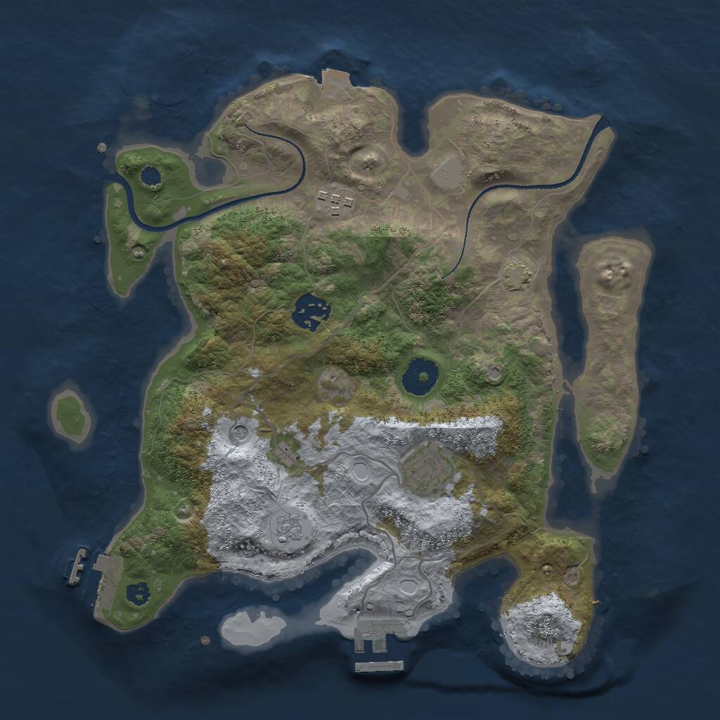 Rust Map: Procedural Map, Size: 3000, Seed: 996584, 9 Monuments