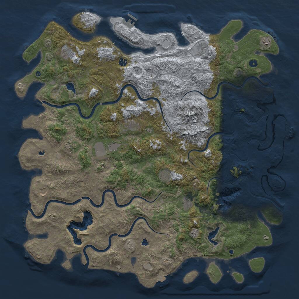Rust Map: Procedural Map, Size: 5499, Seed: 50032, 17 Monuments