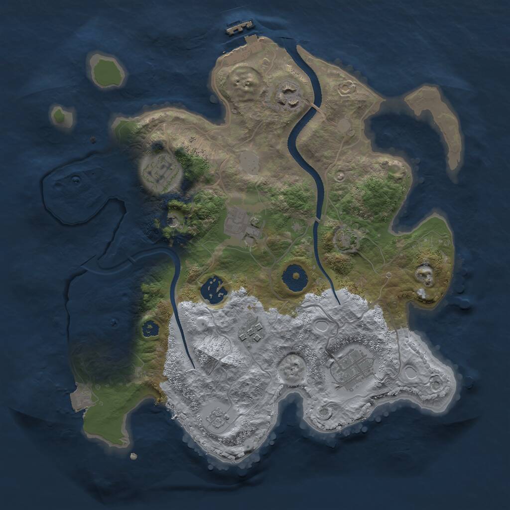 Rust Map: Procedural Map, Size: 3000, Seed: 789789789, 11 Monuments
