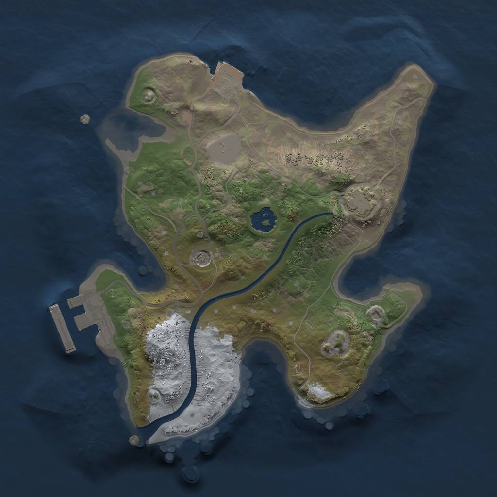 Rust Map: Procedural Map, Size: 2000, Seed: 513791656, 4 Monuments
