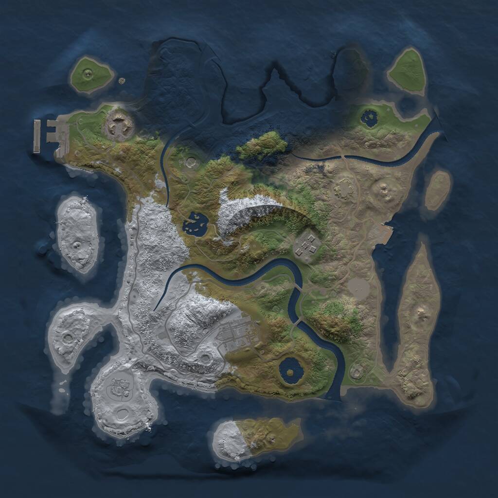 Rust Map: Procedural Map, Size: 3000, Seed: 12157, 9 Monuments