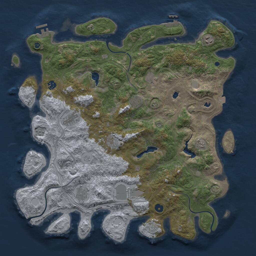 Rust Map: Procedural Map, Size: 4500, Seed: 1685603372, 15 Monuments
