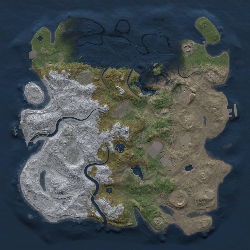 Rust Map: Procedural Map, Size: 4000, Seed: 36000, 16 Monuments