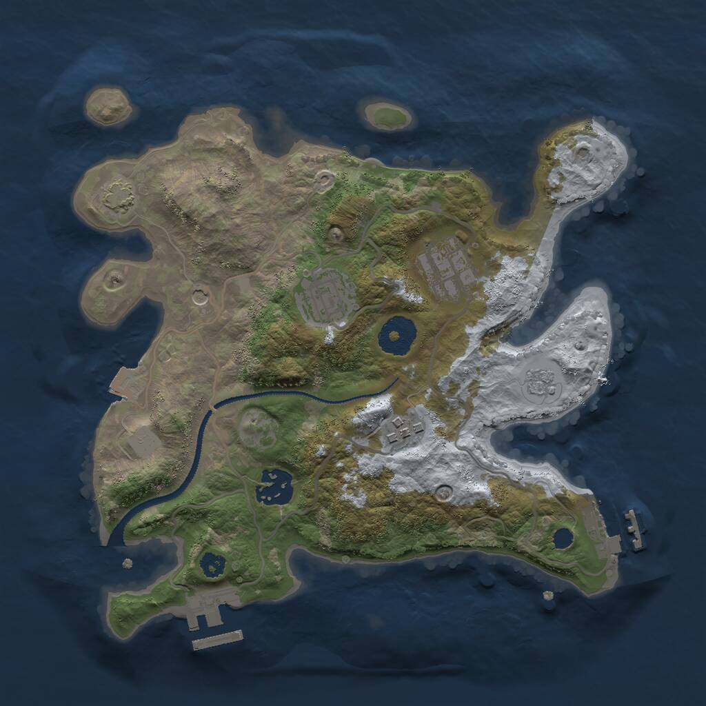 Rust Map: Procedural Map, Size: 2800, Seed: 617728174, 10 Monuments