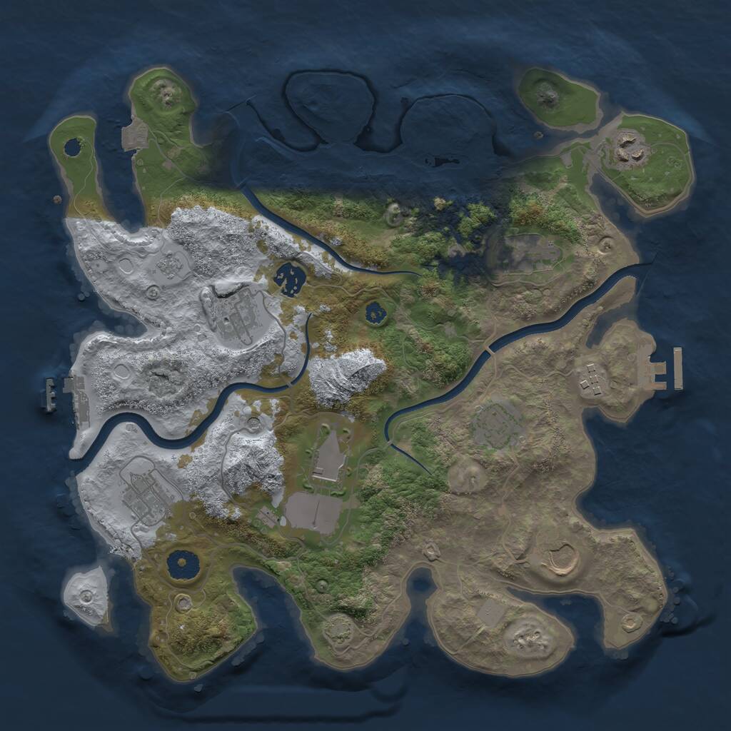 Rust Map: Procedural Map, Size: 3500, Seed: 637754194, 15 Monuments