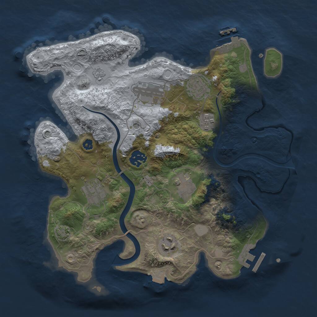 Rust Map: Procedural Map, Size: 3000, Seed: 5709631, 13 Monuments