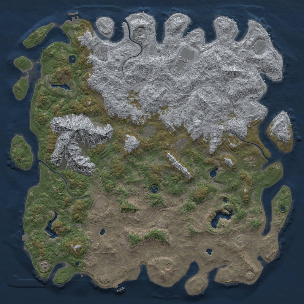 Rust Map: Procedural Map, Size: 6000, Seed: 502449911, 17 Monuments