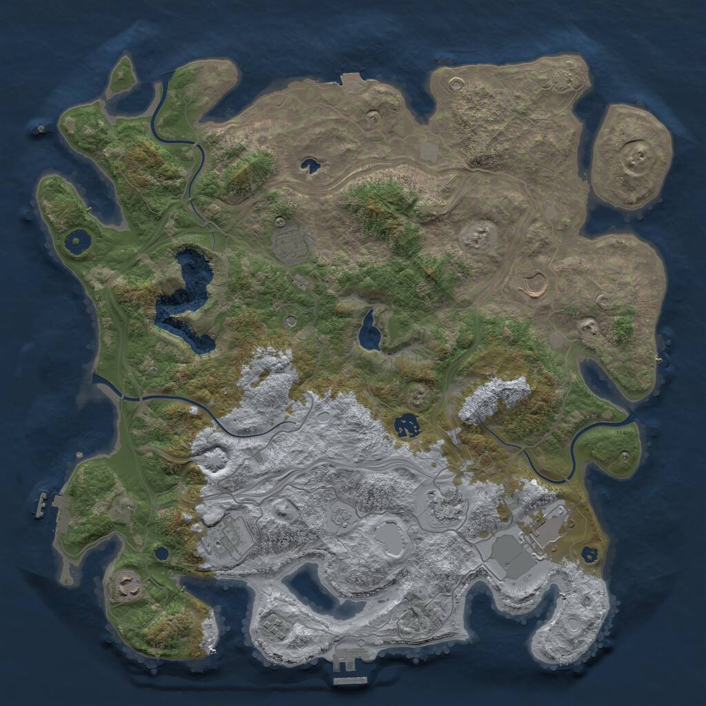 Rust Map: Procedural Map, Size: 4250, Seed: 55534551, 14 Monuments