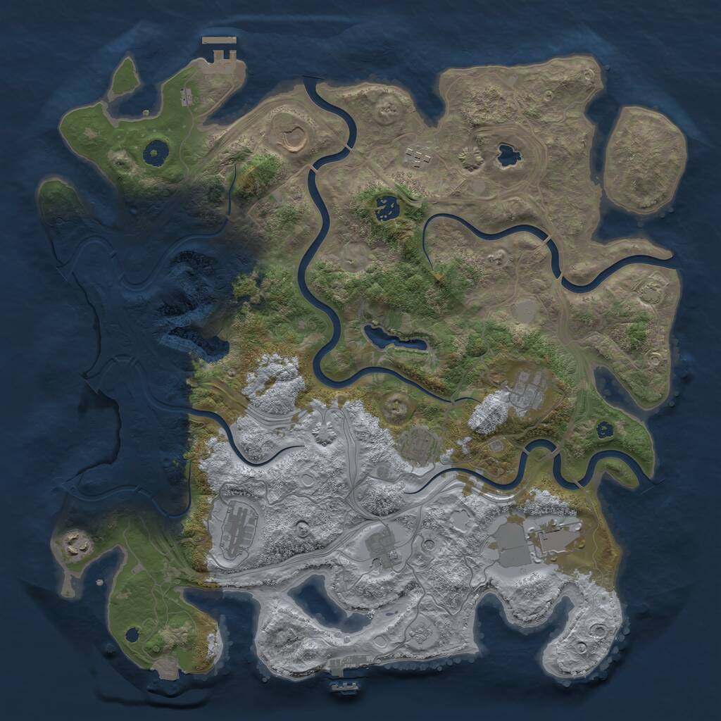 Rust Map: Procedural Map, Size: 4250, Seed: 55534551, 15 Monuments