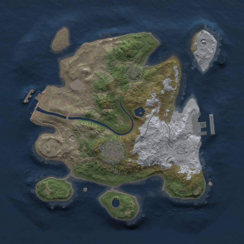 Rust Map: Procedural Map, Size: 2400, Seed: 99125674, 7 Monuments