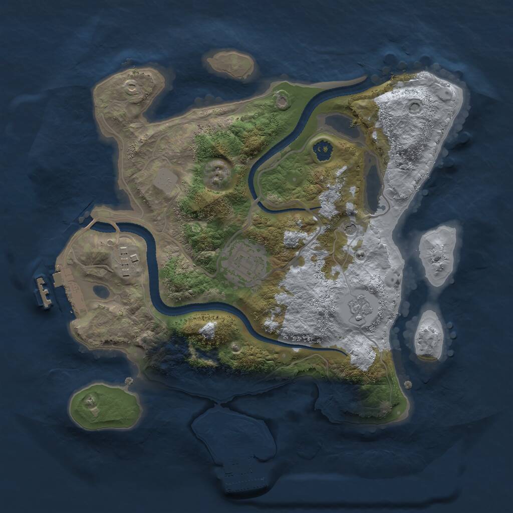 Rust Map: Procedural Map, Size: 2600, Seed: 99125674, 7 Monuments