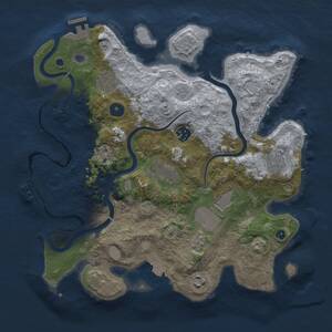 Thumbnail Rust Map: Procedural Map, Size: 3500, Seed: 332123903, 13 Monuments
