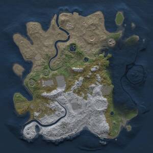 Thumbnail Rust Map: Procedural Map, Size: 3500, Seed: 130838, 14 Monuments