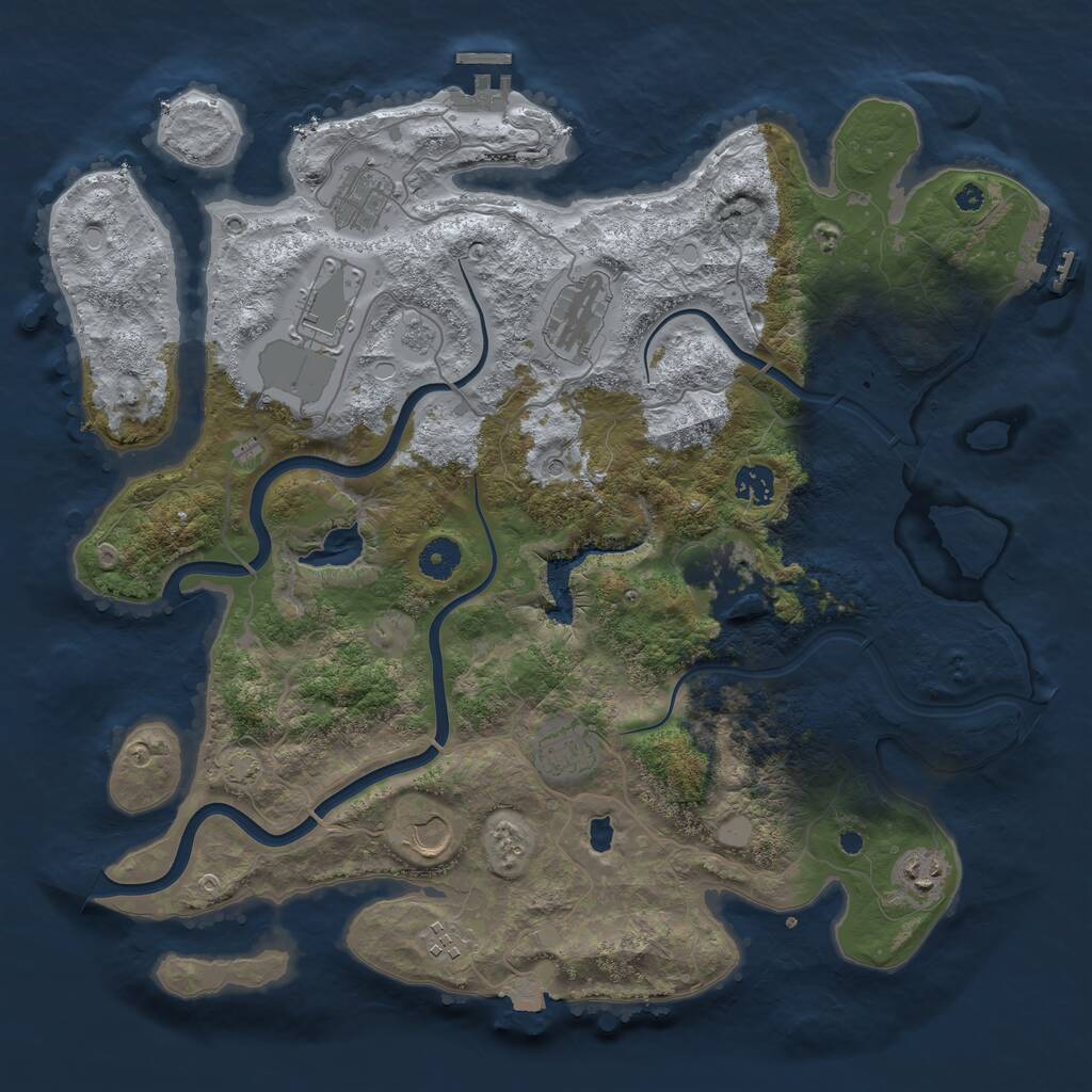 Rust Map: Procedural Map, Size: 4000, Seed: 17249, 15 Monuments