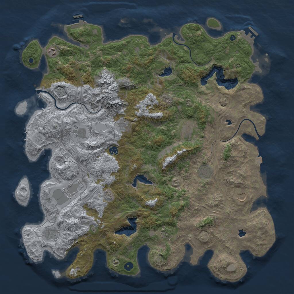 Rust Map: Procedural Map, Size: 5000, Seed: 1824117412, 17 Monuments