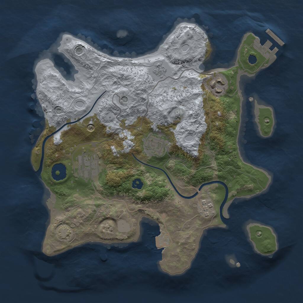 Rust Map: Procedural Map, Size: 2750, Seed: 31231245, 9 Monuments