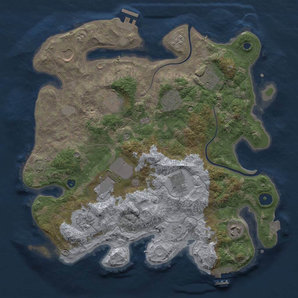 Rust Map: Procedural Map, Size: 3500, Seed: 97883838, 15 Monuments