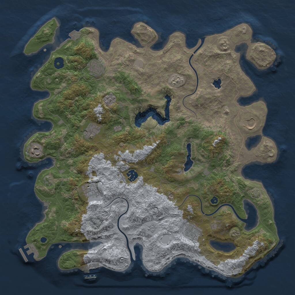 Rust Map: Procedural Map, Size: 4050, Seed: 1226474542, 14 Monuments