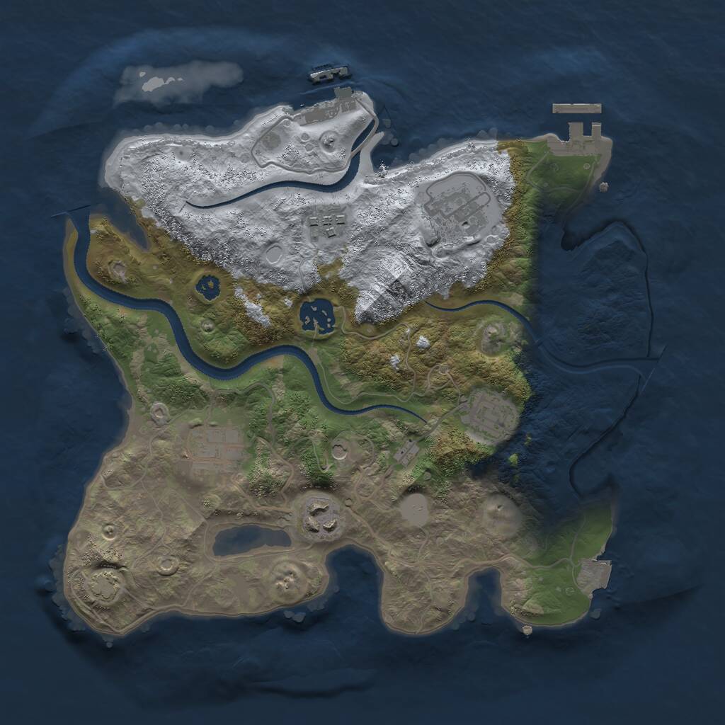 Rust Map: Procedural Map, Size: 3000, Seed: 2474354, 11 Monuments