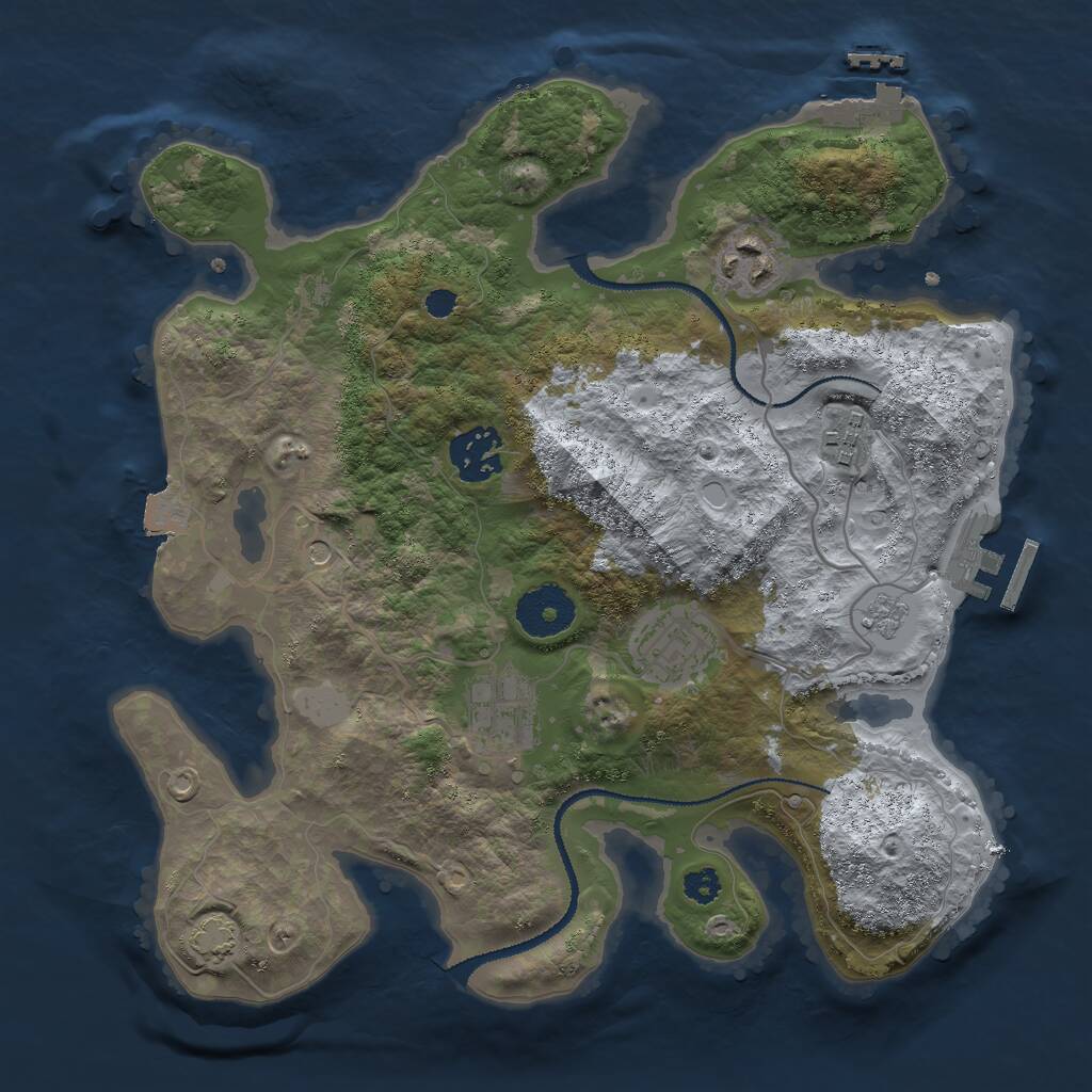 Rust Map: Procedural Map, Size: 3000, Seed: 26152, 11 Monuments