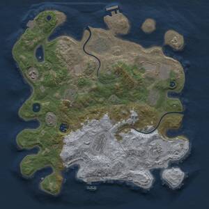 Thumbnail Rust Map: Procedural Map, Size: 3500, Seed: 1942419193, 15 Monuments