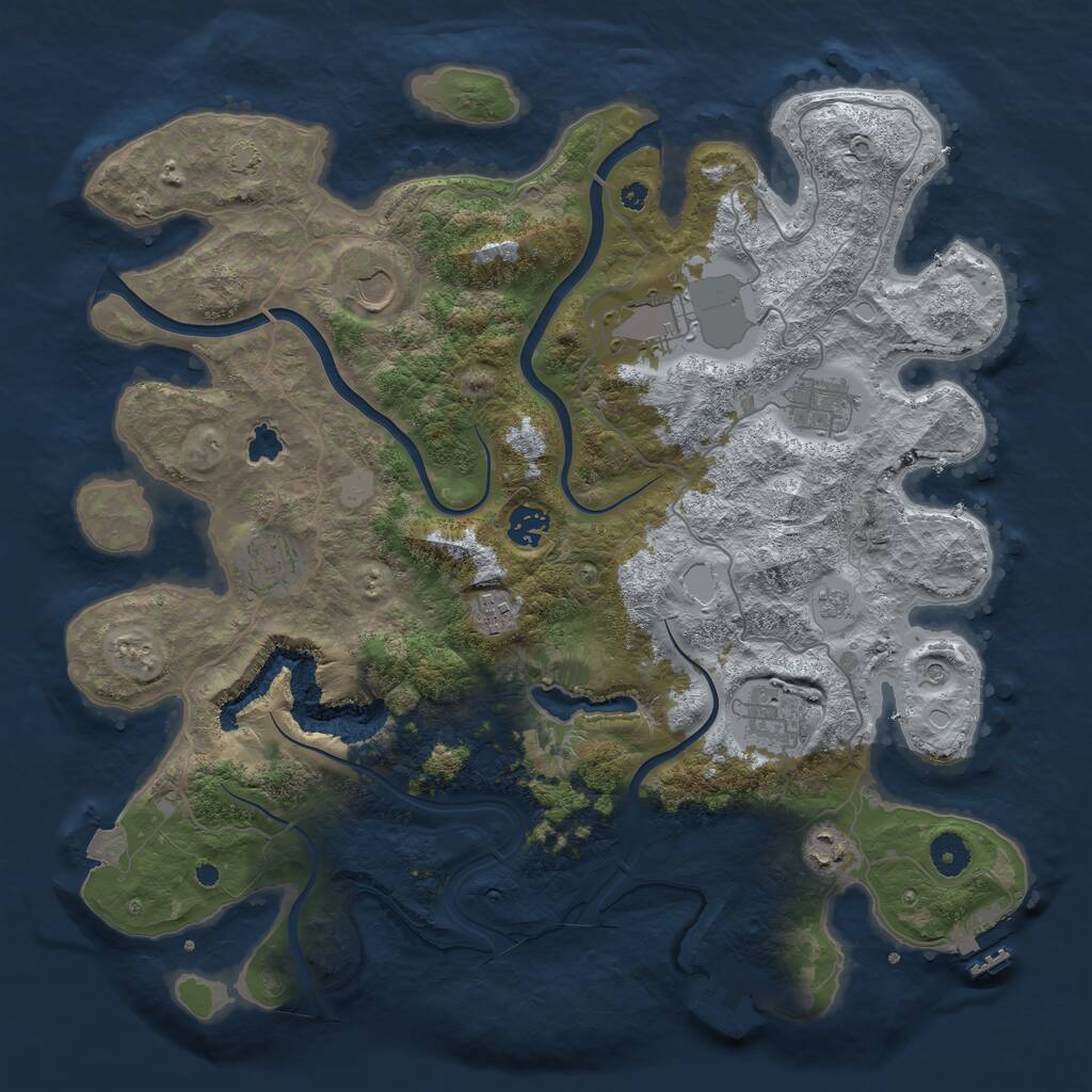 Rust Map: Procedural Map, Size: 4000, Seed: 31872195, 14 Monuments