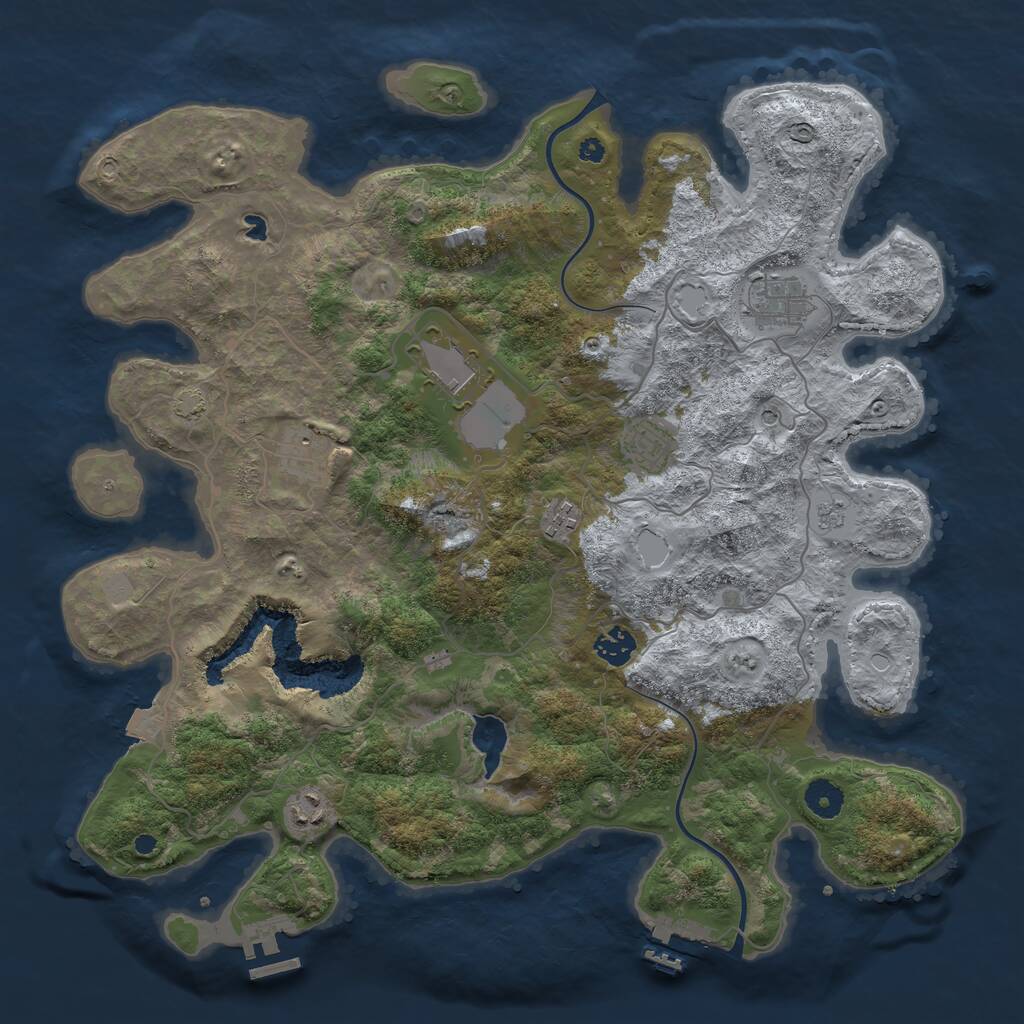 Rust Map: Procedural Map, Size: 4000, Seed: 31872195, 13 Monuments