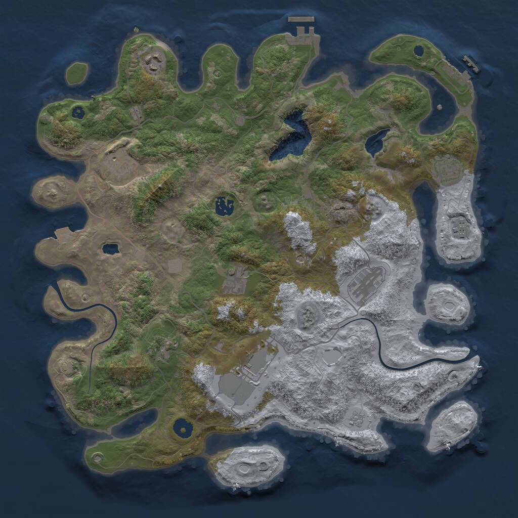 Rust Map: Procedural Map, Size: 4000, Seed: 913254, 15 Monuments
