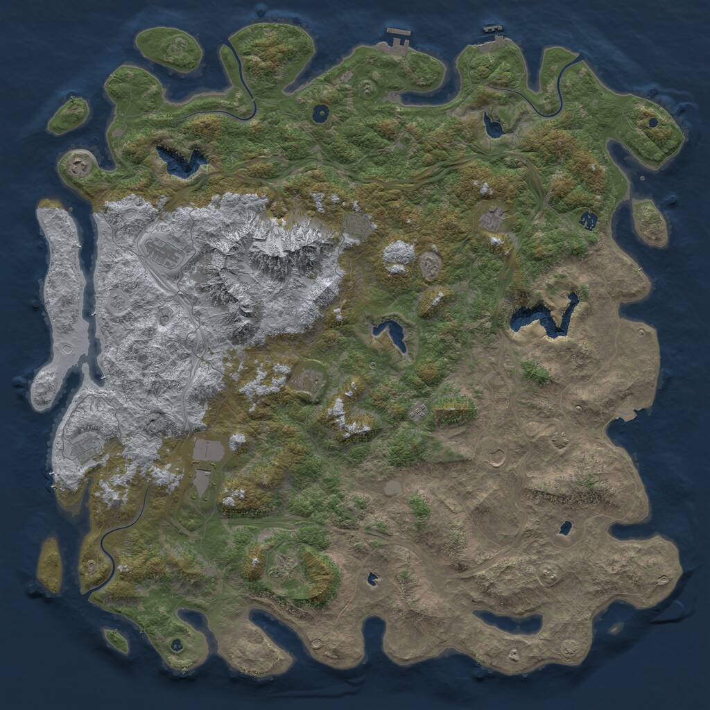 Rust Map: Procedural Map, Size: 5998, Seed: 2, 17 Monuments