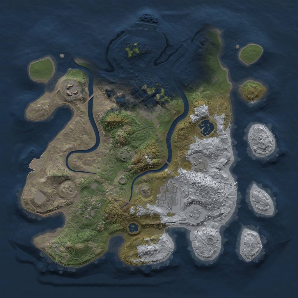 Rust Map: Procedural Map, Size: 3000, Seed: 2246, 11 Monuments