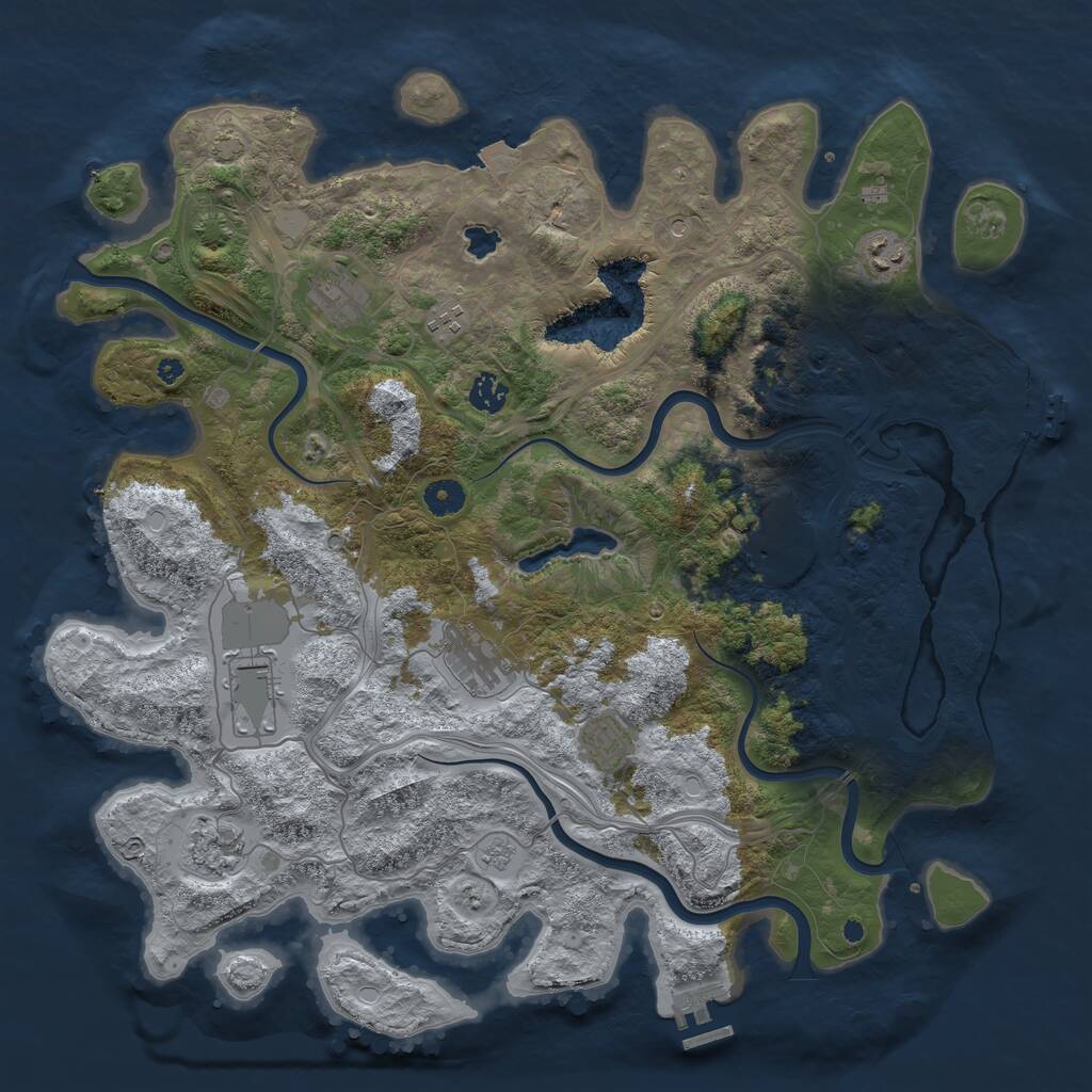 Rust Map: Procedural Map, Size: 4250, Seed: 19870, 15 Monuments