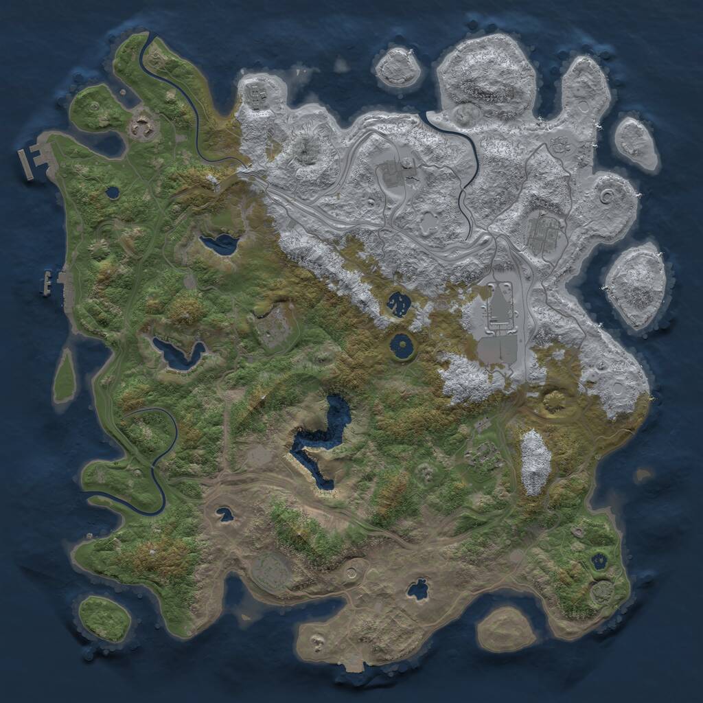 Rust Map: Procedural Map, Size: 4500, Seed: 1832546990, 15 Monuments