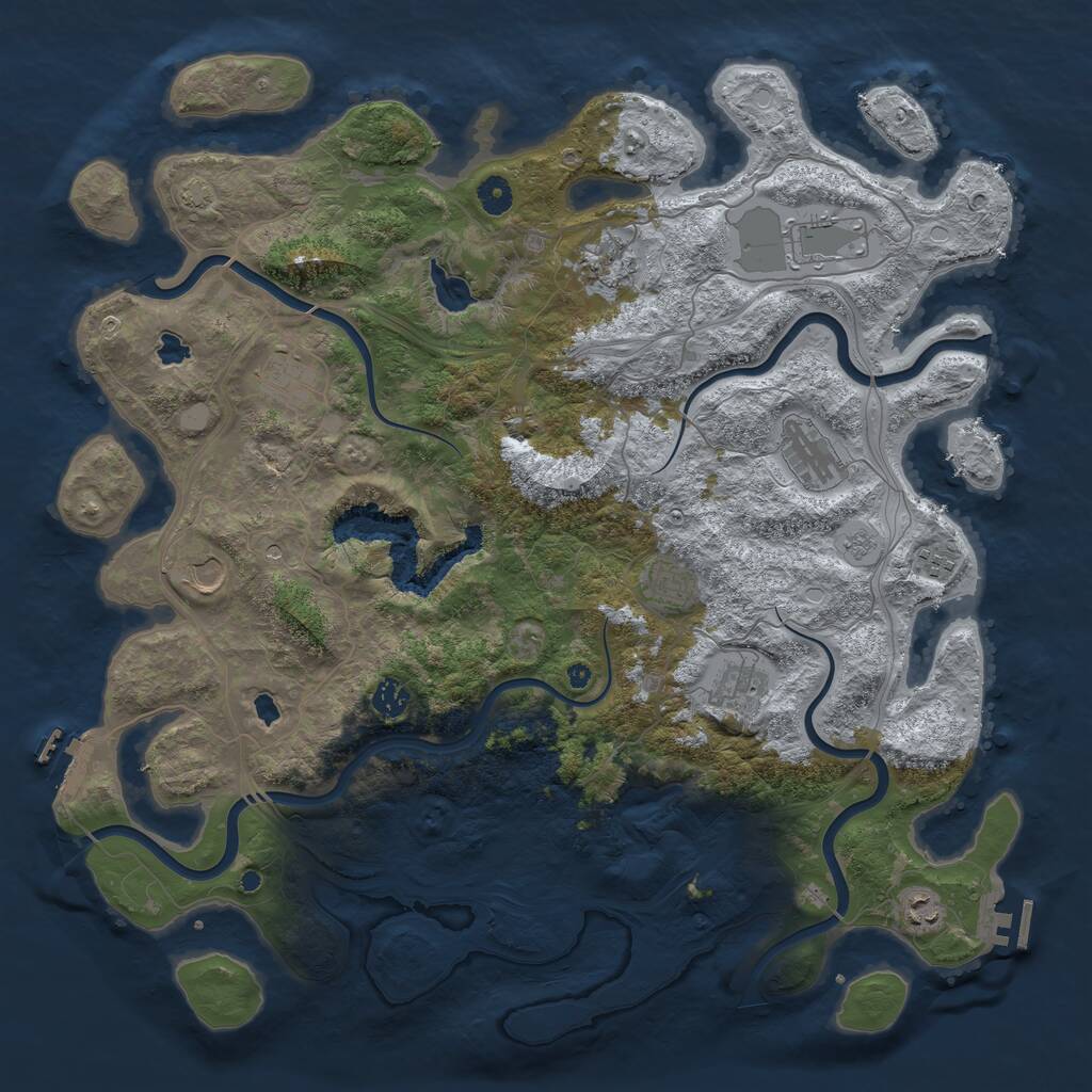 Rust Map: Procedural Map, Size: 4500, Seed: 88899364, 16 Monuments